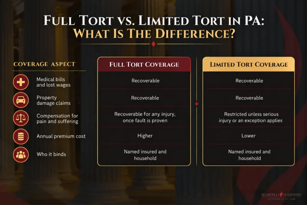 Questions About Automobile Insurance And Auto Accident Law? 2 Full tort vs limited tort in pa