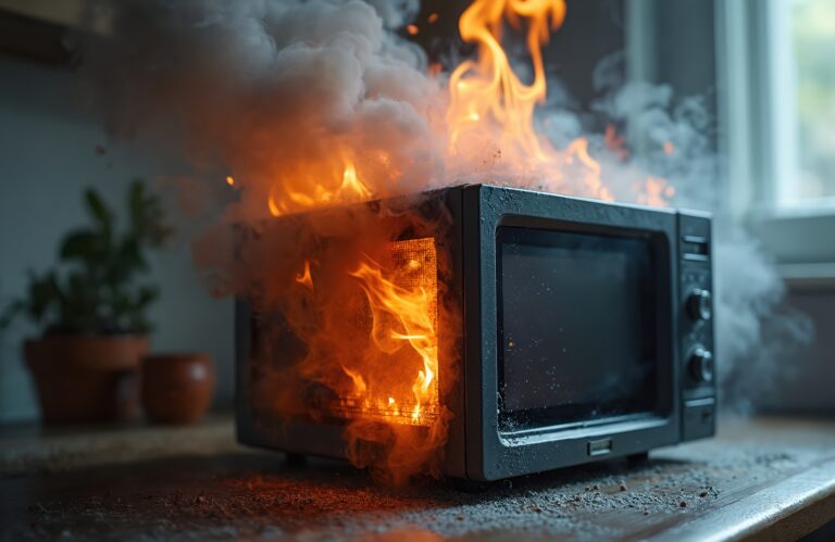Burning defective microwave