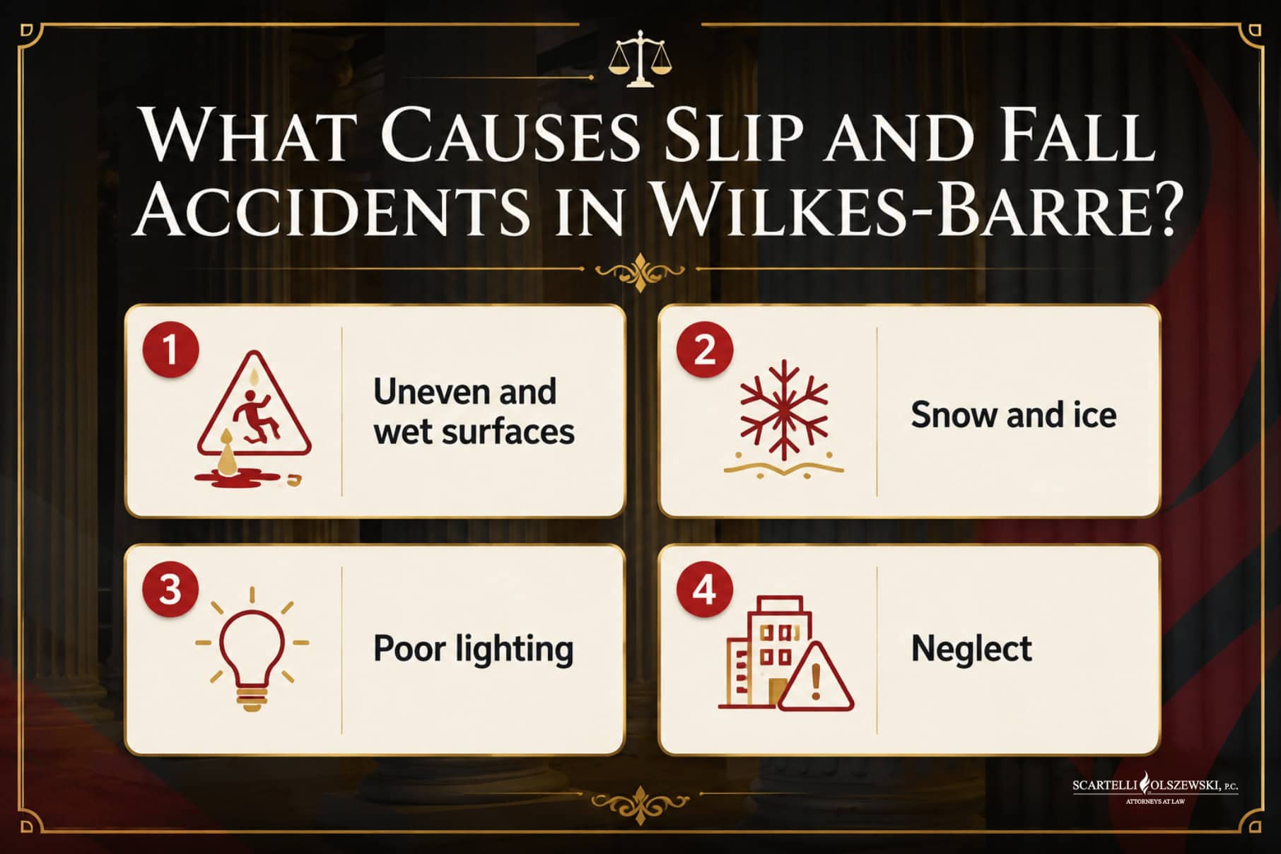 What causes slip and fall accidents in wilkes-barre