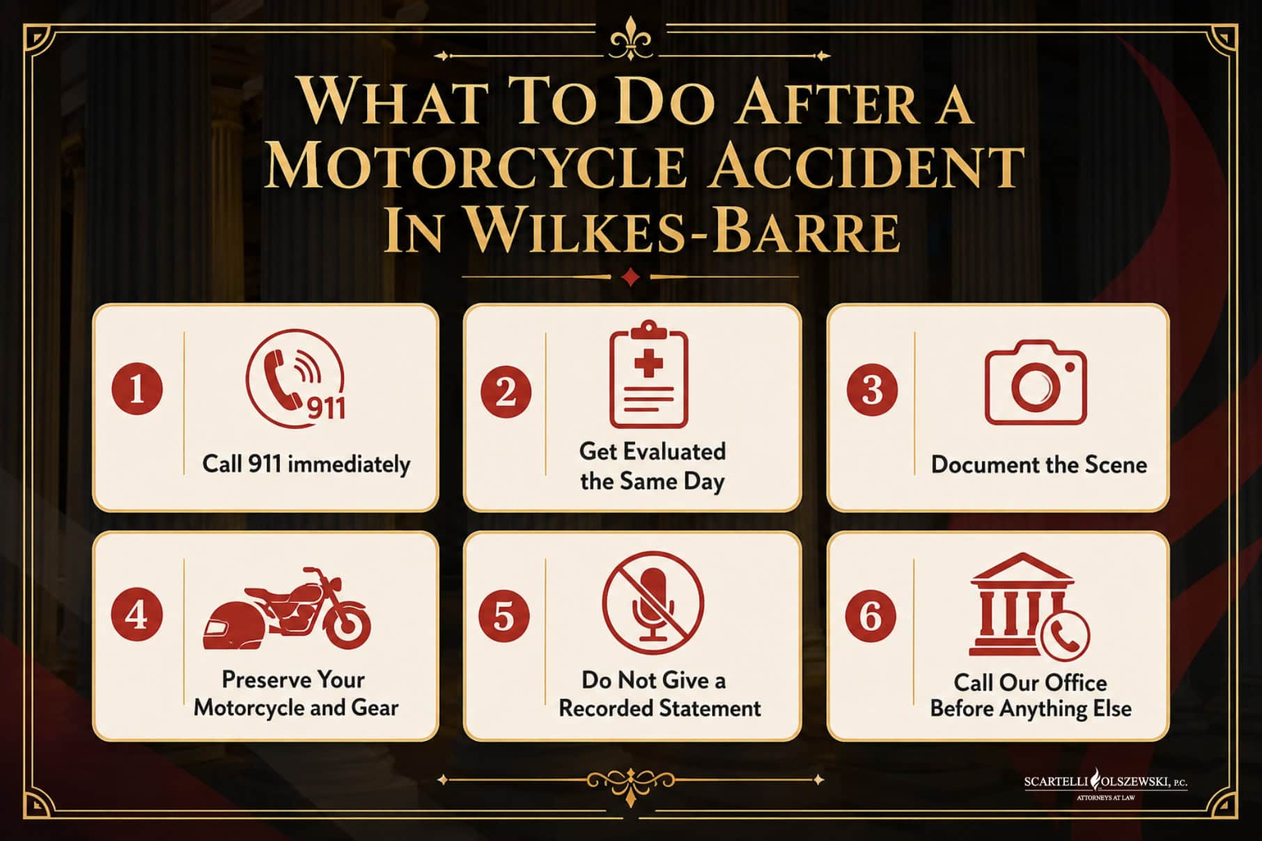 What to do after a motorcycle accident in wilkes-barre